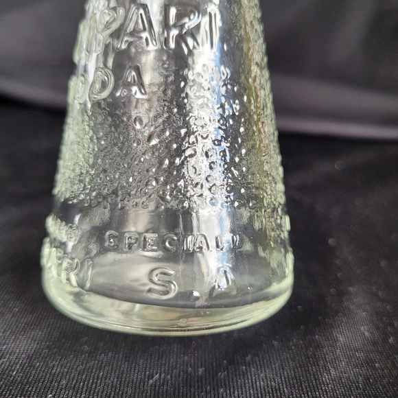 Small Vintage Glass Campari Soda Bottle Textured Approx 5.5" Tall x 2" at Base - Picture 4 of 10
